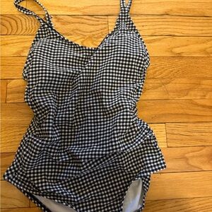 Kona Sol Black and White Gingham Swimsuit